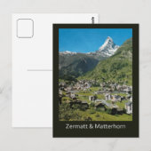 Retro Swiss RETT Zermatt and Mount Matterhorn Briefkaart (Voorkant / Achterkant)