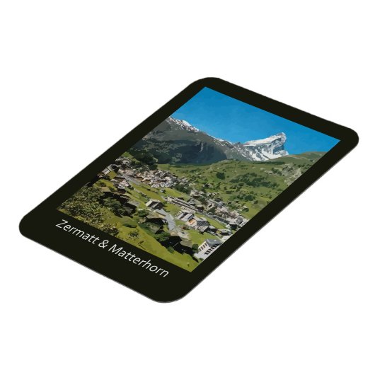 Retro Swiss RETT Zermatt and Mount Matterhorn Magneet (Linkerzijde)