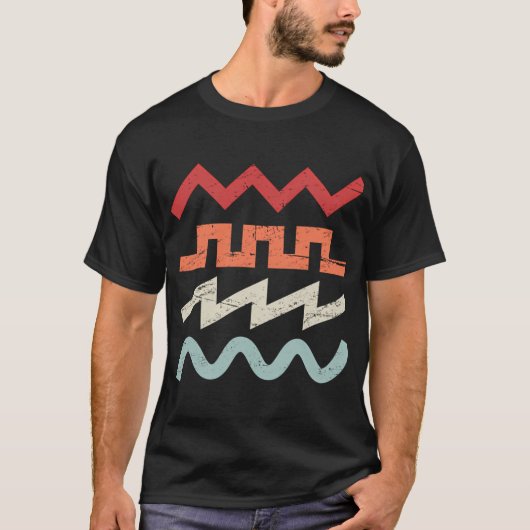 Retro Synth Golfvormen T-shirt (Voorkant)