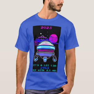 Retro Synthwave 1980s A.I. Art Novelty Arcade T-shirt