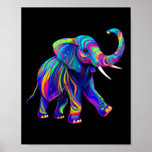 Retro Synthwave 80er 90er Olifant Slurf Omhoog Cha Poster