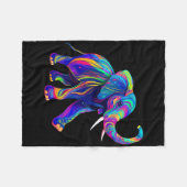 Retro Synthwave 80s 90s Olifant Slurf Omhoog Chakr Fleece Deken (Voorkant (Horizontaal))