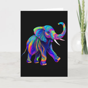 Retro Synthwave 80s 90s Olifant Slurf Omhoog Chakr Kaart