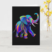 Retro Synthwave 80s 90s Olifant Slurf Omhoog Chakr Kaart (Gele Bloem)