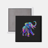 Retro Synthwave 80s 90s Olifant Slurf Omhoog Chakr Magneet (Voorkant / Achterkant)