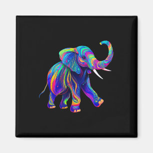 Retro Synthwave 80s 90s Olifant Slurf Omhoog Chakr Magneet