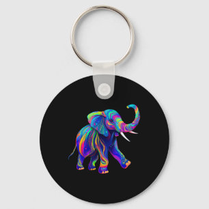 Retro Synthwave 80s 90s Olifant Slurf Omhoog Chakr Sleutelhanger