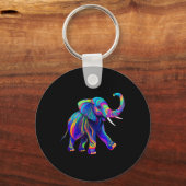 Retro Synthwave 80s 90s Olifant Slurf Omhoog Chakr Sleutelhanger (Voorkant)