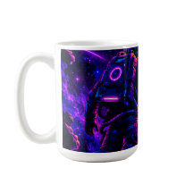 Retro Synthwave Astronaut Cyberpunk Space Coffee M