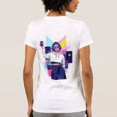 Retro Synthwave Girl Graphic T-Shirt (Achterkant)