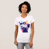 Retro Synthwave Girl Graphic T-Shirt (Voorkant volledig)