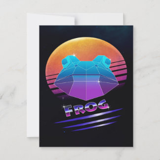 Retro Synthwave Kikker Groene Kikker Wilde Dieren Kaart
