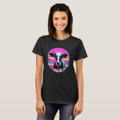 Retro Synthwave Koe Zonnebril Vee T-shirt (Voorkant volledig)