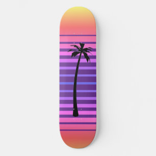 Retro Synthwave met Palm Tree Persoonlijk Skateboard