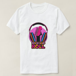 Retro Synthwave Rock and Roll Guitar T-shirt