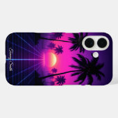 Retro Synthwave Sunset – Neon Vaporwave Vibe Case-Mate iPhone Case (Achterkant (horizontaal))