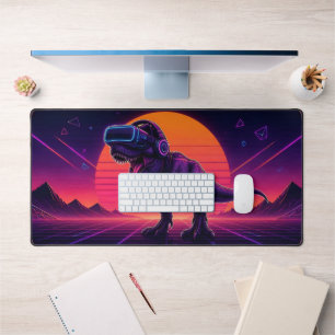 Retro Synthwave VR T-Rex Gaming Bureaumat
