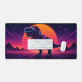 Retro Synthwave VR T-Rex Gaming Bureaumat (Keyboard & Muis)