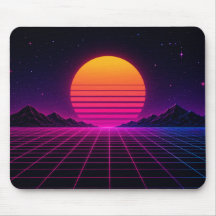 Retro Synthwave Zonsondergang