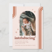 Retro Szevties | Aankondiging van arch Photo Birth (Voorkant)