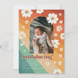 Retro Szevties | Aankondiging van arch Photo Birth