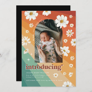 Retro Szevties   Aankondiging van arch Photo Birth