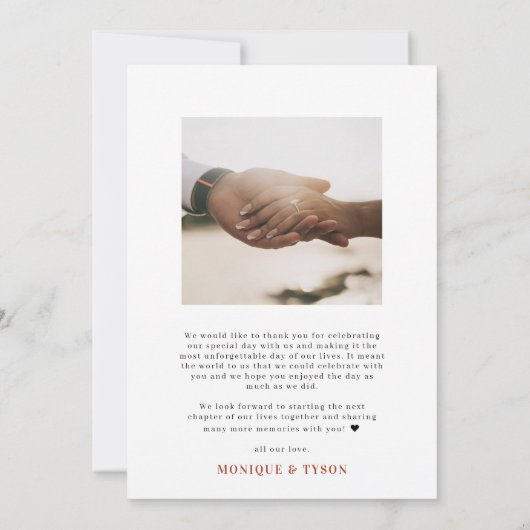 Retro Szevties | Foto bruiloft Hartelijk dank Bedankkaart (Achterkant)