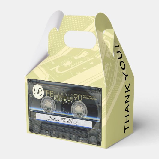 Retro T1 Audiotape 50th Birthday Dank u GFB Bedankdoosjes (Voorkant Zijde)
