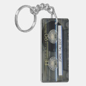 Retro T1 Audiotape Mixtape Cassette, gepersonalise Sleutelhanger (Voorkant Links)