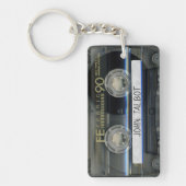 Retro T1 Audiotape Mixtape Cassette, gepersonalise Sleutelhanger (Voorkant)