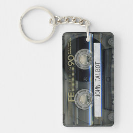 Retro T1 Audiotape Mixtape Cassette, gepersonalise Sleutelhanger