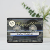 Retro T1 Cassettebandje 50ste verjaardagsfeestje I Kaart (Staand voorkant)