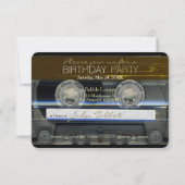 Retro T1 Cassettebandje 50ste verjaardagsfeestje I Kaart (Achterkant)