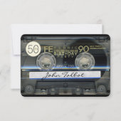 Retro T1 Cassettebandje 50ste verjaardagsfeestje I Kaart (Voorkant)