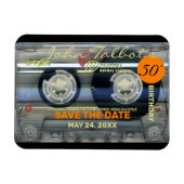 Retro T2 Audiotape 50e verjaardag BESPAAR DE DATUM Magneet (Horizontaal)