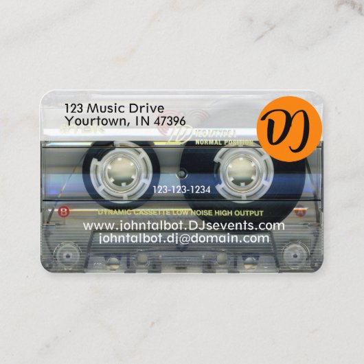 Retro T2 Audiotape DJ Cassette Visitekaartjes (Achterkant)