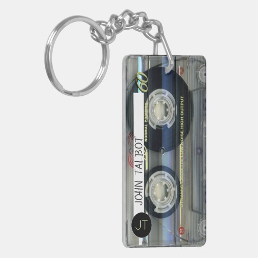 Retro T2 Audiotape Mixtape Cassette, gepersonalise Sleutelhanger (Voorkant Links)