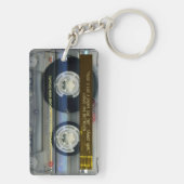 Retro T2 Audiotape Mixtape Cassette, gepersonalise Sleutelhanger (achterkant)