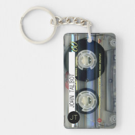 Retro T2 Audiotape Mixtape Cassette, gepersonalise Sleutelhanger