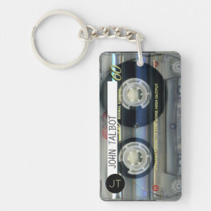 Retro T2 Audiotape Mixtape Cassette, gepersonalise Sleutelhanger
