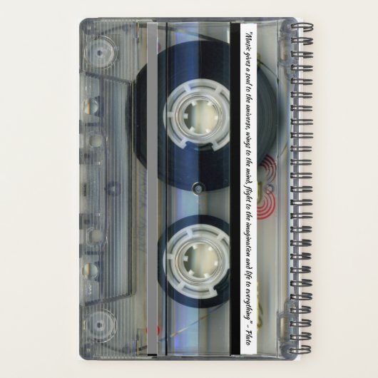 Retro T2 Audiotape Music Quote gepersonaliseerde P Planner (Achterkant)