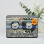 Retro T2 Cassettebandje 50ste verjaardagsfeestje I Kaart (Staand voorkant)