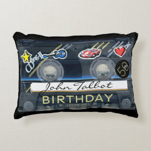 Retro T3 Audiotape 50e verjaardag Gepersonaliseerd Accent Kussen