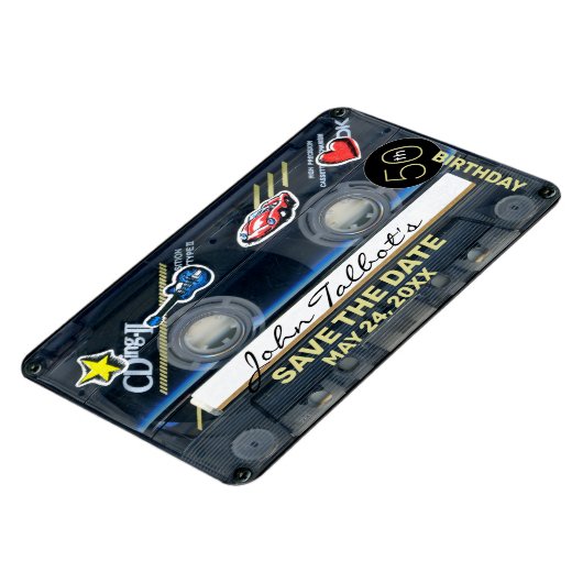Retro T3 Audiotape 50e verjaardag Save the Date FP Magneet (Linkerzijde)