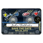 Retro T3 Audiotape 50e verjaardag Save the Date FP Magneet (Horizontaal)