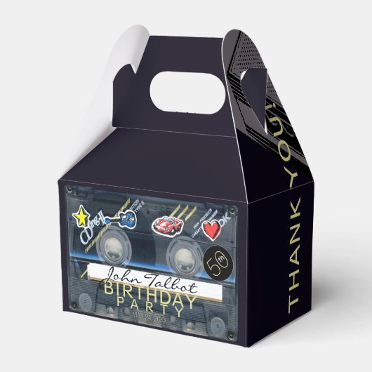 Retro T3 Audiotape 50th Birthday Dank u GFB Bedankdoosjes (Achterkant)