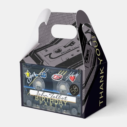 Retro T3 Audiotape 50th Birthday Dank u GFB Bedankdoosjes (Voorkant Zijde)