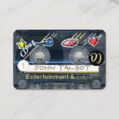 Retro T3 Audiotape Cassette met decals DJ Business Visitekaartje (Voorkant)