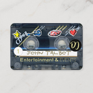 Retro T3 Audiotape Cassette met decals DJ Business Visitekaartje