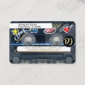 Retro T3 Audiotape Cassette met decals DJ Business Visitekaartje (Achterkant)